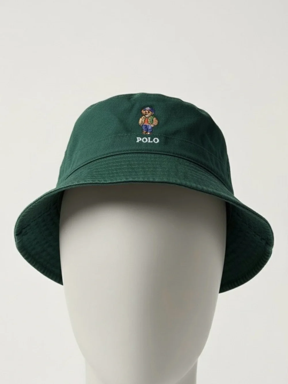 100% cotton Ralph Lauren Polo bear embroidered Green Bucket Hat
